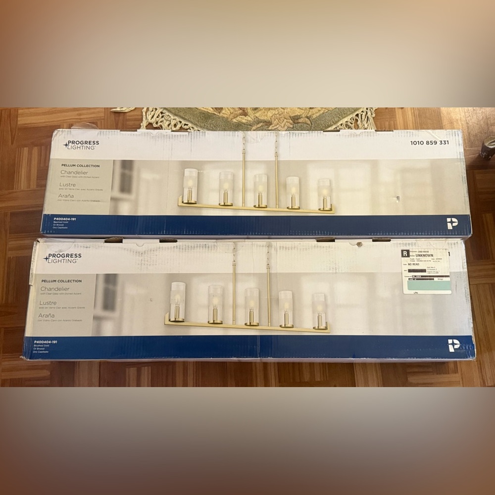 NEW: Progress Lighting
Pellum Collection 35 in. Brushed Gold Linear Chandelier